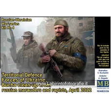 Master Box MB 1/35 Russian-Ukrainian War Series N.4 Territorial Defence Forces of Ukraine Bucha Clean-up From Russian Marauders and Rapists April 2022