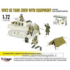 Mirage Hobby WW2 Us Tank Crew With Equipment For M8 Scott And Other US Tanks