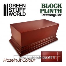 Green Stuff World Rectangular Top Display Plinth 12x6cm - Hazelnut Brown