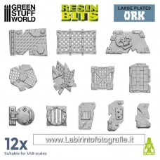 Green Stuff World Resin Bits Large Plates Ork 1/48 34 pcs