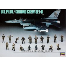 Hasegawa 1/48 U.S. Pilot Ground crew Crew Set B Plastic Model Kit