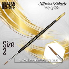 Green Stuff World GOLD SERIES Siberian Kolinsky Brush - Size 2