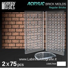 Green Stuff World Acrylic Brick Molds 1/35 Regular Bricks Pack x 2
