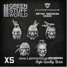 Green Stuff World Resin Bits Native American Heads