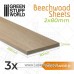 Green Stuff World Beechwood Sheet 2x80x250mm