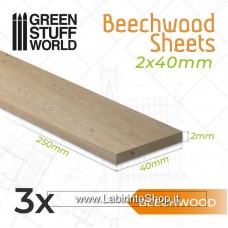Green Stuff World Beechwood Sheet 2x40x250mm