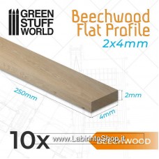 Green Stuff World Beechwood Flat Profile 4x250mm