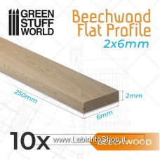 Green Stuff World Beechwood Flat Profile 6x250mm