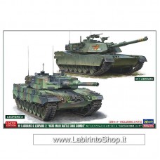 Hasegawa - 1/72 - M-1 Abrams Leopard 2 Nato Main Battle Tank Combo Plastic Model Kit