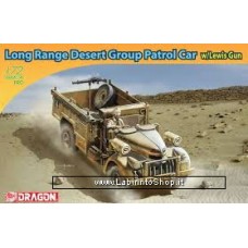 Dragon 7439 1/72 Long Range Desert Group Patrol Car with Lewis Gun Plastic Model Kits