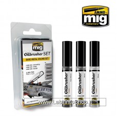 Ammo Mig Oilbrushes Set Mig-7508 Bare Metal Colors Set