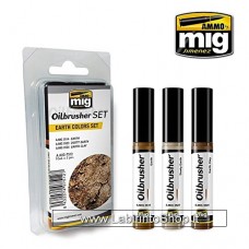 Ammo Mig Oilbrushes Set Mig-7512 Earth Colors Set