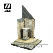 Vallejo - Diorama Bases - Street Corner With Waterpump Normandy - 1/35 - 15,5x15,5 cm Non Dipinto