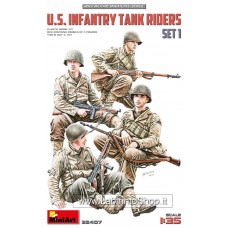 Miniart - 35407 - 1/35 U.S. Infantry Tank Riders Set 1 Plastic Model Kits