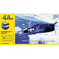 Heller 1/72 56272 Grumman F6F-5 Hellcat con pennello, colla e colori