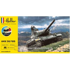 Heller 1/72 56899 AMX 30/105 con pennello, colla e colori
