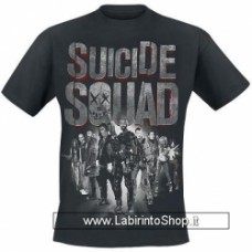T-shirt Suicide Squad Letters Black Boy