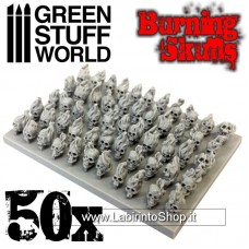 Green Stuff World 50x Resin Burning Skulls