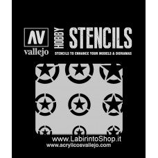 Vallejo Stencils - Scale 1/32 1/48 1/72 - 125 x 125 mm - St-AIR004 USAAC Markings