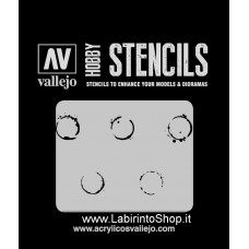 Vallejo Stencils - Scale 1/32 1/35 - 125 x 125 mm - St-AFV002 AFV Markings - Drum Oil Markings 