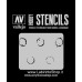 Vallejo Stencils - Scale 1/32 1/35 - 125 x 125 mm - St-AFV002 AFV Markings - Drum Oil Markings 
