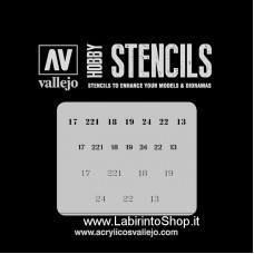 Vallejo Stencils - Scale 1/48 - 125 x 125 mm - St-AFV003 AFV Markings - Soviet Numbers WWII