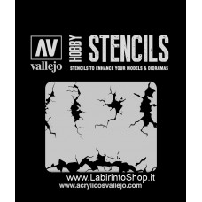 Vallejo Stencils - Scale 1/35 - 125 x 125 mm - St-TX001 Texture Effects - Cracked Wall