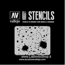 Vallejo Stencils - Scale 1/35 - 125 x 125 mm - St-TX003 Texture Effects - Splash and Stains