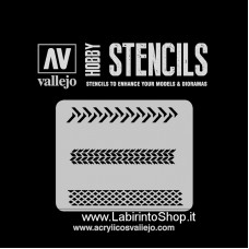 Vallejo Stencils - Scale 1/35 - 125 x 125 mm - St-TX002 Texture Effects - Tyre Markings
