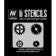 Vallejo Stencils - 125 x 125 mm - St-SF001 Sci-Fi Fantasy - Gear Markings