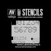 Vallejo Stencils - 125 x 125 mm - St-SF004 Sci-Fi Fantasy - Digital Numbers
