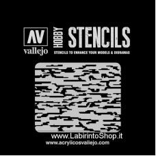 Vallejo Stencils - 125 x 125 mm - St-Cam004 Camouflages - Pixedated Modern Camo