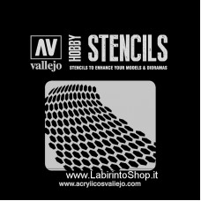 Vallejo Stencils - 125 x 125 mm - St-SF003 Sci-fi Fantasy - Distorted Honeycomb