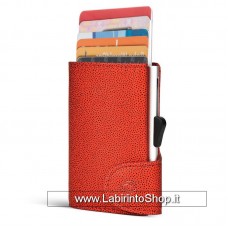 C-secure - Cardholder - Portafoglio Porta Carte di Sicurezza Red - Silver Holder 