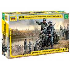 ZVEZDA 1/35 German Heavy Motorcycle with Rider and Officer Plastic Scale Kit