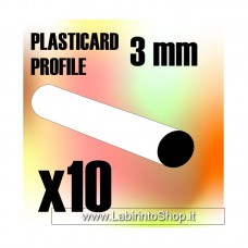 Green Stuff World ABS Plasticard - Profile ROD 3mm