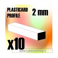Green Stuff World ABS Plasticard - Profile SQUARED ROD 2mm