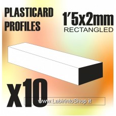 Green Stuff World ABS Plasticard - Profile RECTANGLED ROD 1.5x2 mm