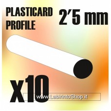 Green Stuff World ABS Plasticard - Profile ROD 2,5mm