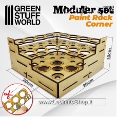 Green Stuff World Modular Paint Rack - MDF Paint Organizer Straight Corner