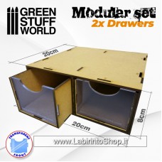 Modular Paint Rack - MDF Modular Set 2x Drawers