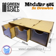 Modular Paint Rack - MDF Modular Set 3x Drawers