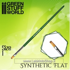 Green Stuff World Green Series Flat Synthetic Brush Size 1