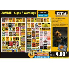 ETA Diorama - 195 - Post-apocalypse Zombie - 1/35 - Zombie - Signs / Warnings