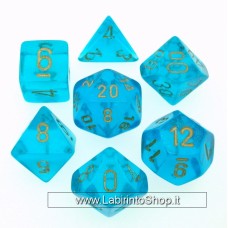 Chessex Opaque Polyhedral Teal Gold - Set di 7 Dadi