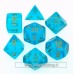 Chessex Opaque Polyhedral Teal Gold - Set di 7 Dadi