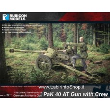 Rubicon Models 1/56 - 28mm Plastic Model Kit Pak 40 AT Gun With Crew