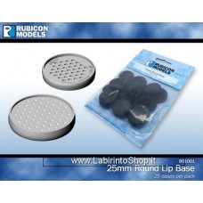 Rubicon Models 1/56 - 28mm Plastic Model Kit 25mm Round Bases- 1 Pack of 25 Bases