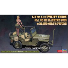 Hasegawa sp483 - 1/4 Ton 4x4 Utility Truck Cal 50 M2 Machine Gun With Blond Girl's Figure 1/24