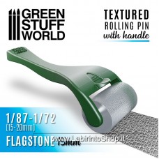 Green Stuff World Rolling pin with Handle - Flagstone 15mm